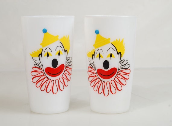 vintage circus drinking glasses