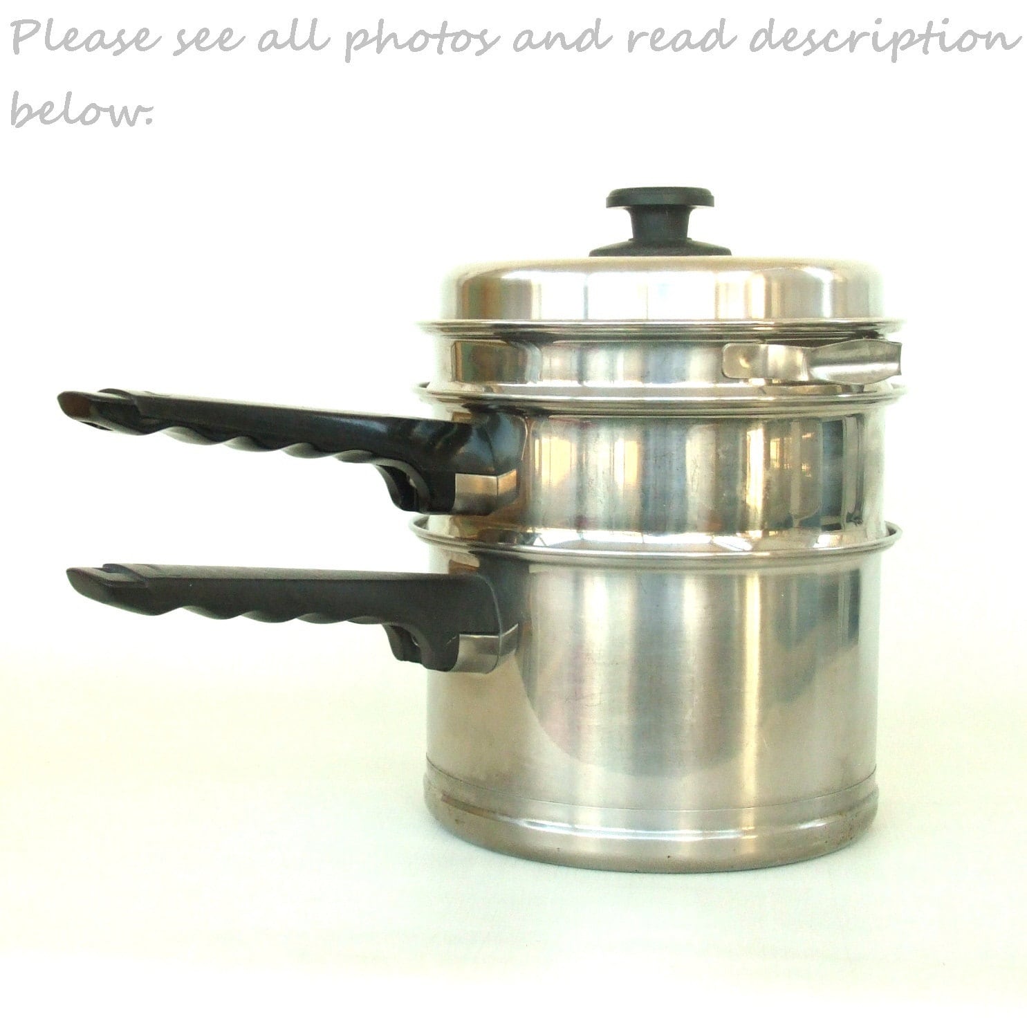 Lifetime Cookware Stainless Double Boiler Set 3qt 4pc