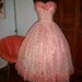 VLV Vintage 50s Pink Prom Wedding Dress Princess Tulle Lace Formal Gown . Size M