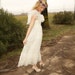 Vintage Wedding Gown Lace Ivory Ruffled 70s Bohemian Hippie Dress - Jude