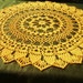 Crocheted doily ,yellow crochet doily , round , 15 " ,sunflower