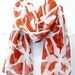 Hand Painted Silk Scarf. Abstract Floral Brown Silk Scarf. Spring Fashion. Floral Accessories. Silk Chiffon Scarf. 21x58 in.