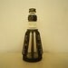 Mid Century Glass Flask Vintage Carved Metal Bottle