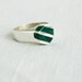 Striped Malachite Ring Size 7 Vintage Mexican Sterling Silver Jewerly