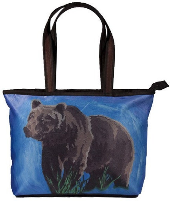 Items similar to Grizzly Bear Tote Handbag by Salvador Kitti - North ...