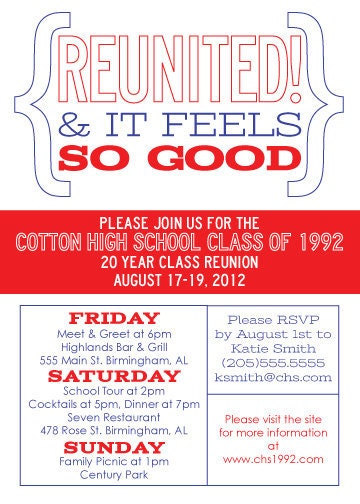 10 Year Class Reunion Invitations 8