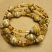 shades of yellow and gold - Paper Bead memory wire bracelet CLEARANCE