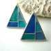 SALE 75% off Vintage triangle earrings : Ocean Triangles vintage plastic triangle earrings