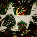 hand made and painted Darth Vader and Yoda ornament set
