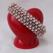 Hold for Deb - Very Vintage Coral Enameled Rhinestone Stretchable Bracelet - Circa 1930s - WOW Factor
