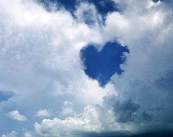 Heart Shaped World - Clouds Sky Blue - Digital Photo image