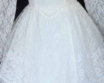 Cotton Candy White Bridal Wedding Dress Union Label size 6-8