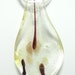 Necklace and Hand Blown Glass Lampwork Pendant of Frosted Silver & Brown Copper - On A Quadruple White Ribbon