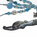 Mermaid Bookmark Hand-Beaded OOAK Aqua Glass Bead Octopus Charm JOURNAL included