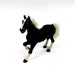 Real Fur Pony Toy // Black Beauty // 1970s // Mink Fur / Kitsch