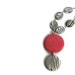 PInk Necklace with Zebra Printed Shells and Wood Pendant, Chunky Pendant Necklace