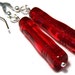 Dangle Earrings, Bright Red Statement Earrings, Red Glass Earrings. Czech Pressed Glass Beads, Sterling Silver, Minimalist Earrings, TAGT
