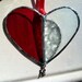 Ornament, heart, red glass, snowflake glass, love charm, stained glass, suncatcher, valentines day, heart, gift
