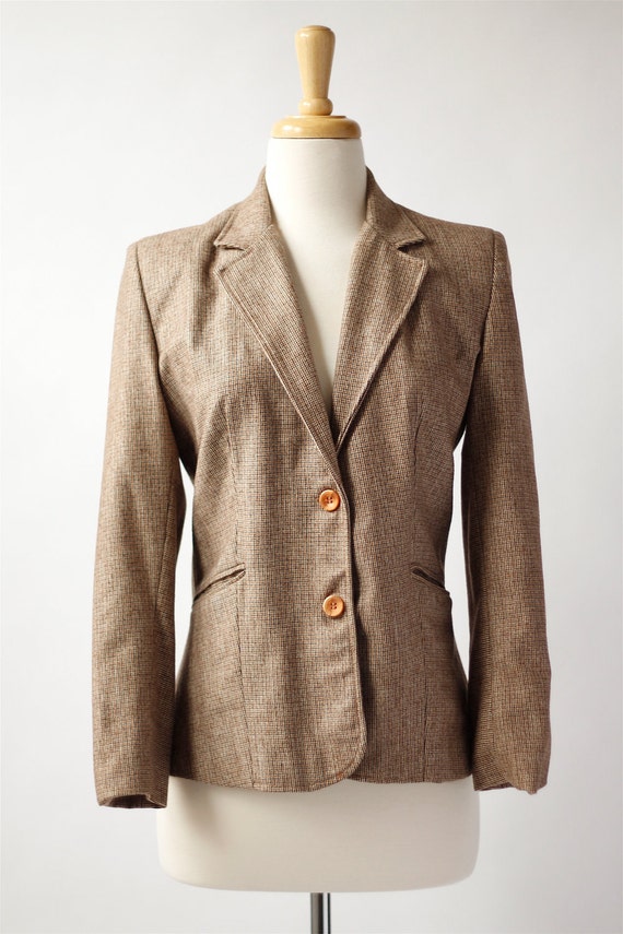 vintage brown tweed blazer