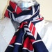 Vintage P Saint Hilaire Scarf, Red, White and Blue.