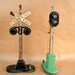 Antique Lionel Train Crossing Sign and Traffic Light