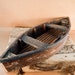 Vintage Wooden Row Boat, Rustic with Paddle, Boat is 29" long