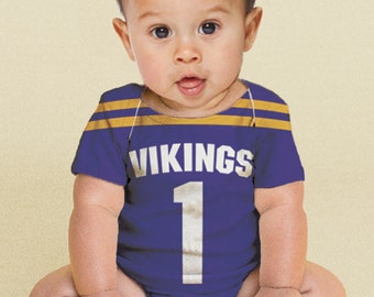 Baby Football Jersey Bodysuit, Personalized Jersey, Any Team, Custom Sport Onepiece, Boy's One Piece Clothing, Shirt