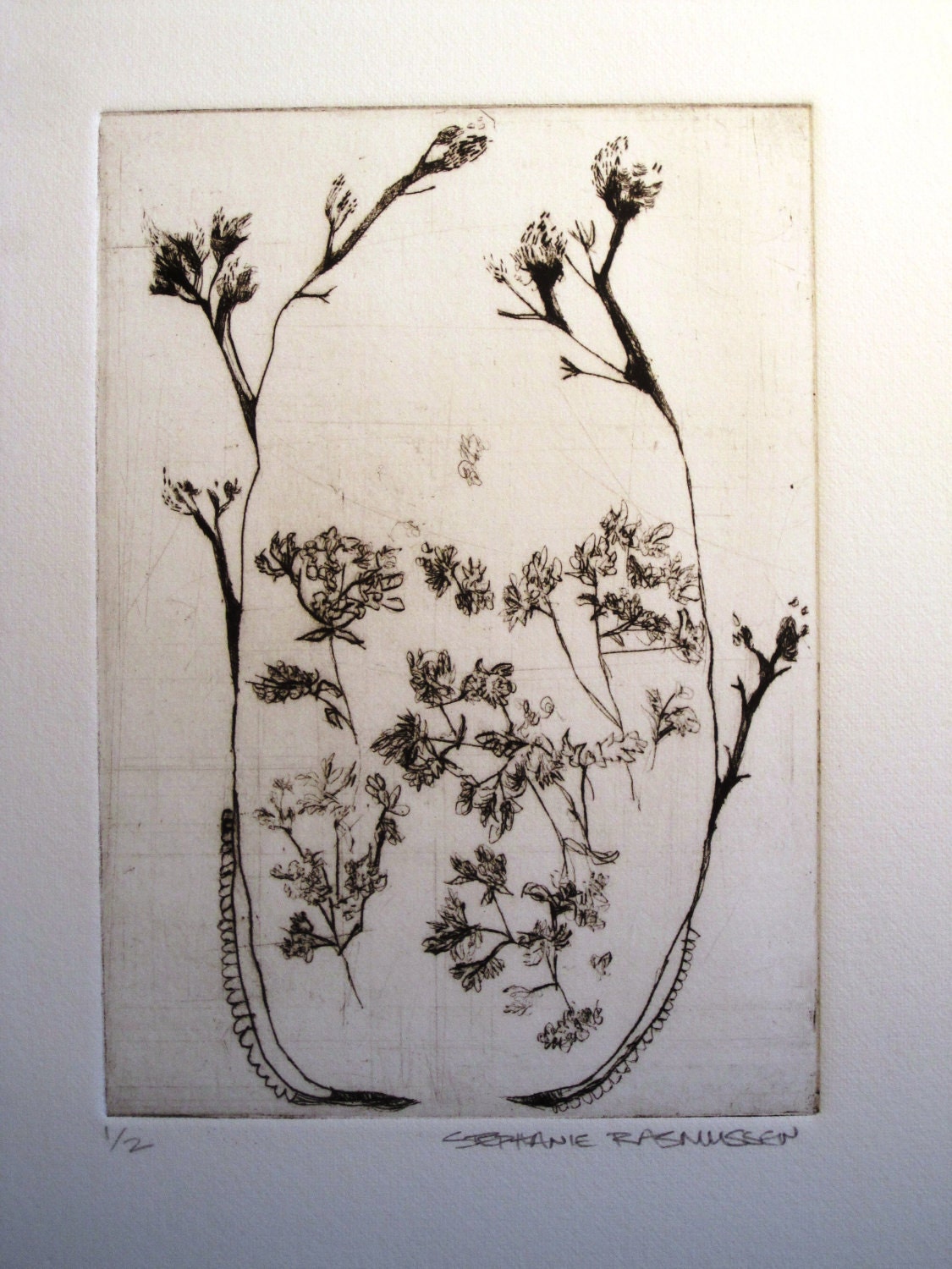 Flower Print Drypoint // Limited Edition // Etching Drypoint