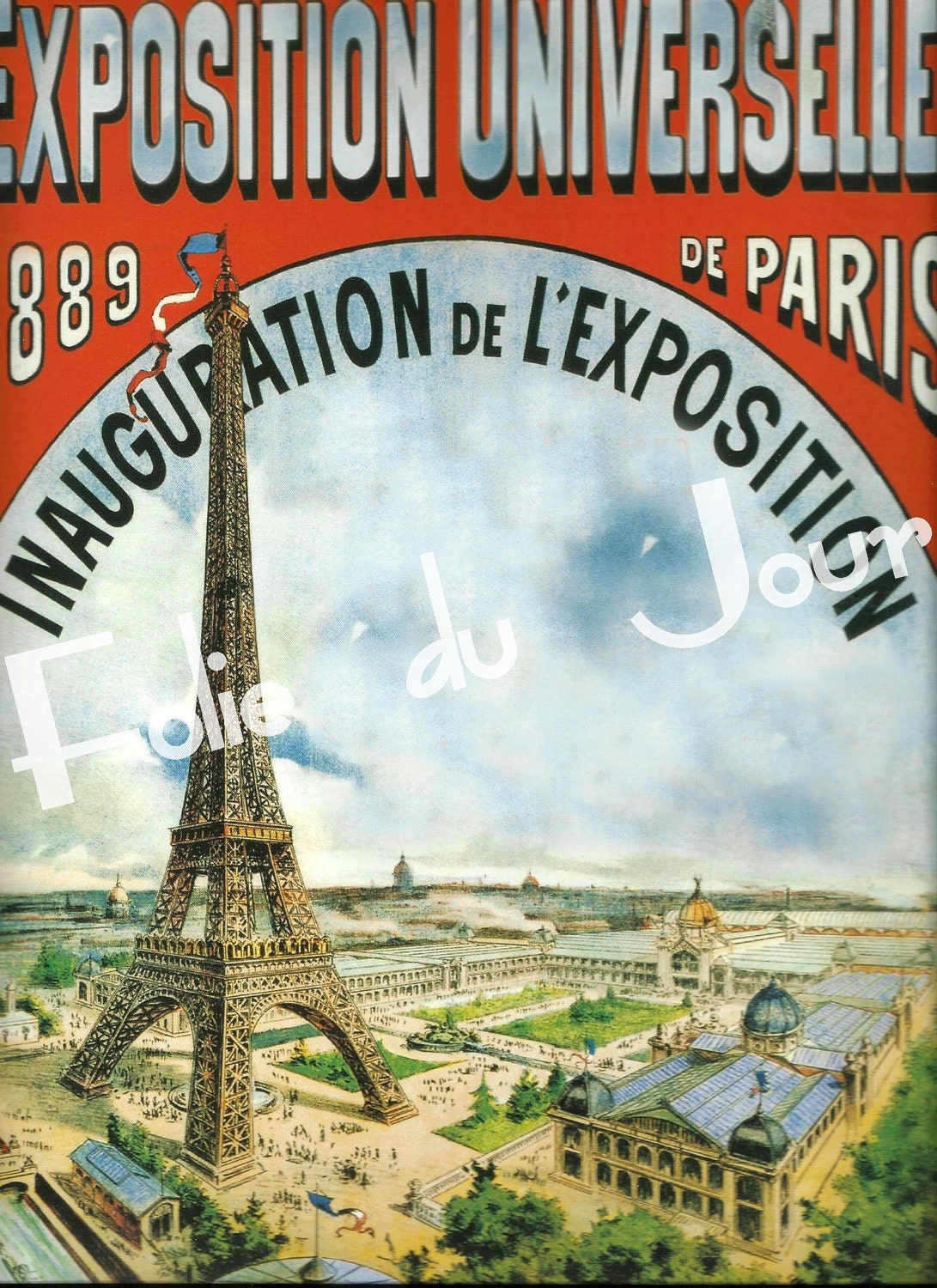 Eiffel Tower 1889 Paris World's Fair Advertising Poster