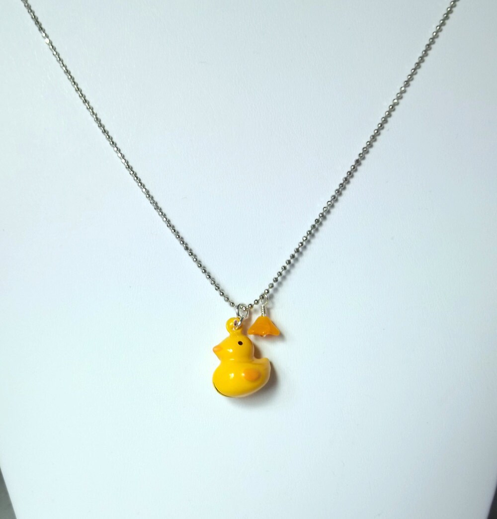 Kids Yellow Duck Necklace Birthday Gift Childrens Necklace