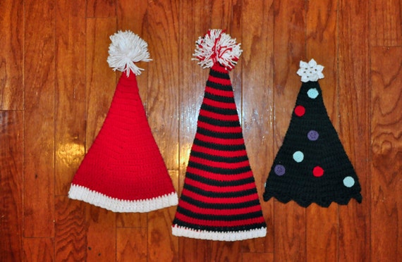 pattern stocking crochet free hat newborn Pattern Crochet Hats Holiday Elf Stocking   /   Spiral Hats PDF