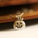 Pumpkin Autumn Necklace- Cute Halloween Jack-O-Lantern- Silver Charm Jewelry- 925 Sterling Silver Chain