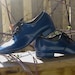Vintage childs shoes blue leather tap shoes 1960s deep blue leather by Johnny Brown