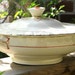 Vintage serving dish Art Deco vegetable dish lidded tureen white and red Grindley