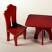 Red Furniture, Table and Chair Set for your small people or animals or dollhouse