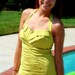 Vintage 1950s Mustard Yellow Halter Pin-Up Swimsuit, Retro, Rockabilly, Classic