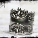 Ring Sterling Silver over Brass, Adjustable, Steampunk, Victorian vintage, Art Nouveau, Size 5 6 7 8 or larger , romantic rocker Grey Gray