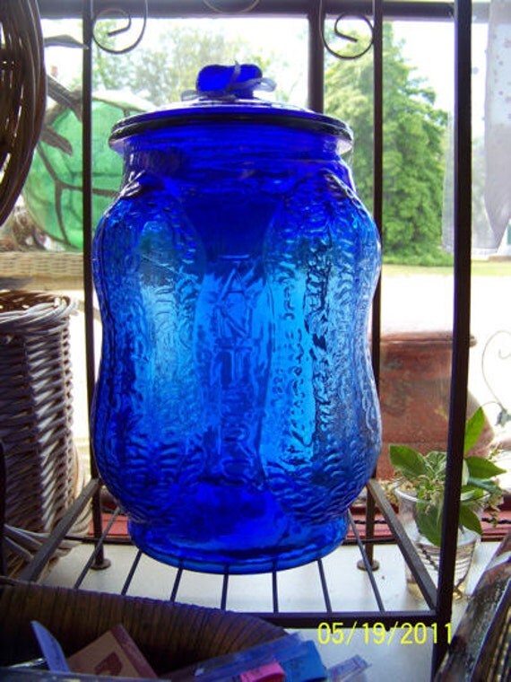Items similar to Cobalt Blue Planters Peanut Jar on Etsy