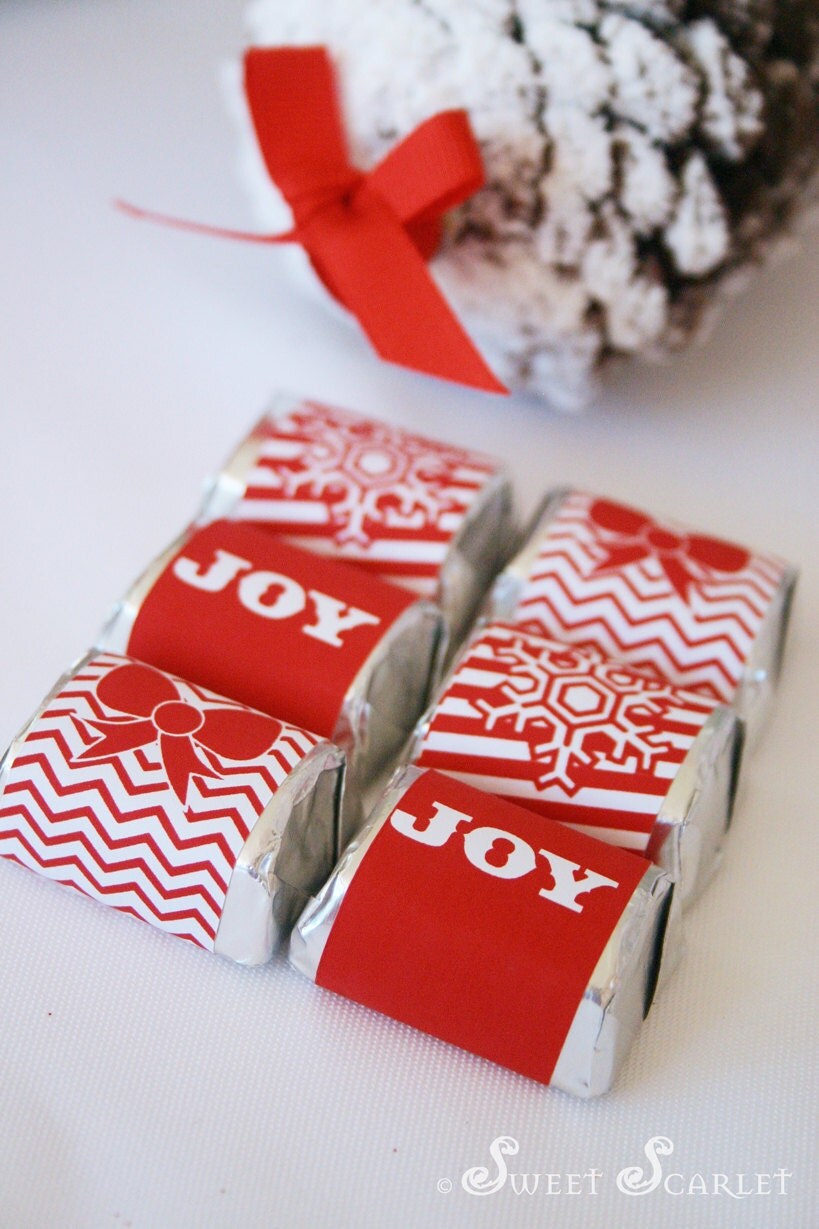 CHRISTMAS Printable Candy Bar Wrappers and Straw Flags Let