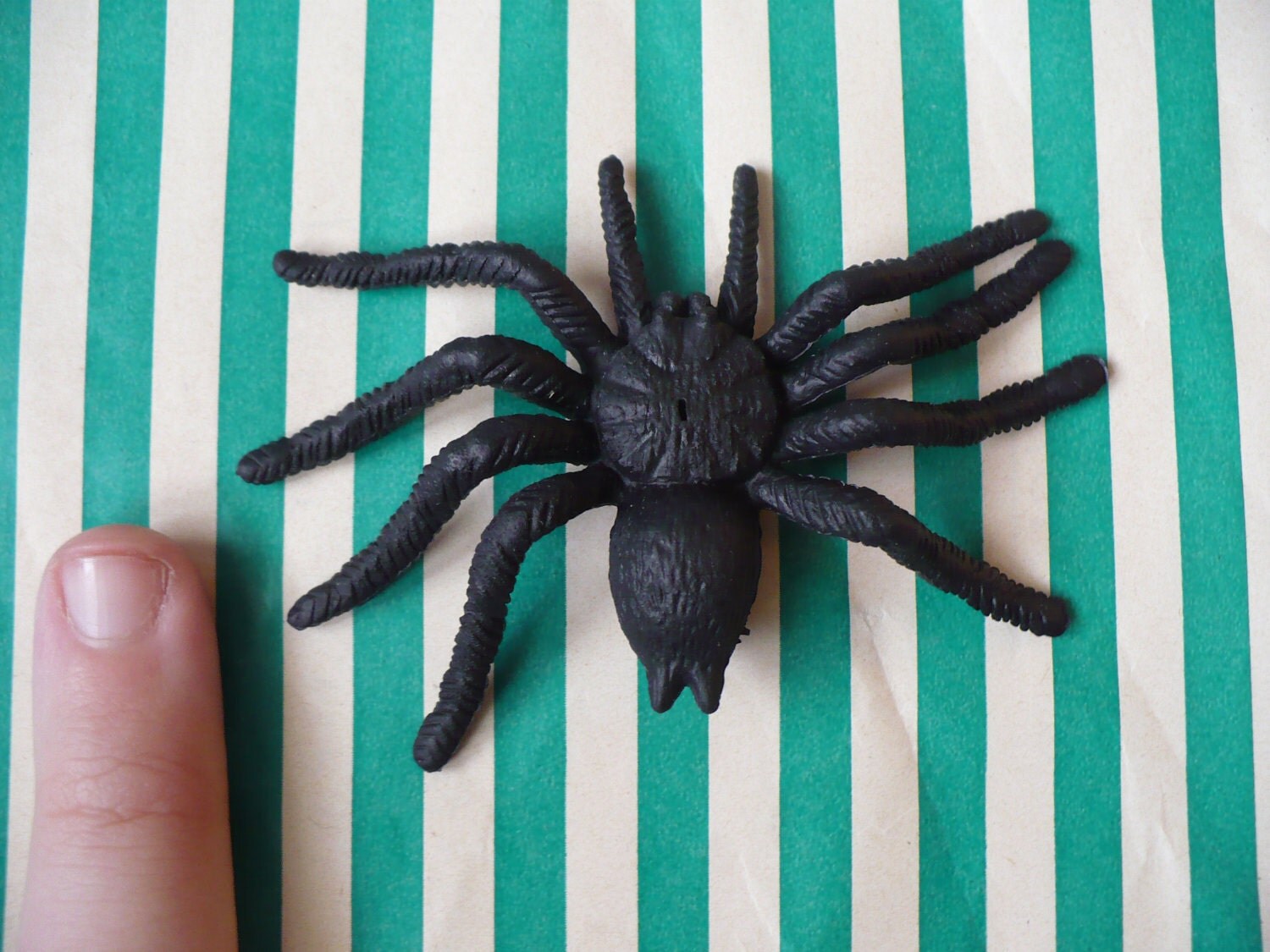 Spooky Halloween Plastic Spider Orange Brown by Obscuredoddities