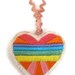 Valentine's Day heart ornament geometric embroidered 80s style color block bold and bright