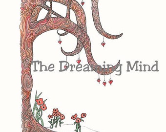 The Sweetheart Tree print from original drawing