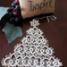 Bookmark, Bookmarks, Christmas Tree Bookmark, Christmas Tree Ornament, Gold and Ekru Variegated Lace Ornament