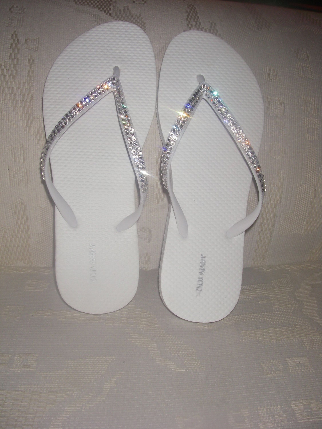 Perfect for a Wedding REAL Swarovski Crystals on White Flip