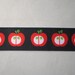 Retro Apples Red, Black, and Green Grosgrain Ribbon - 7/8 inch wide - 2 Yards