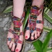 Vegan Isadora Gladiator Sandals, Shoes In Nepali Embroidered Bright Mix