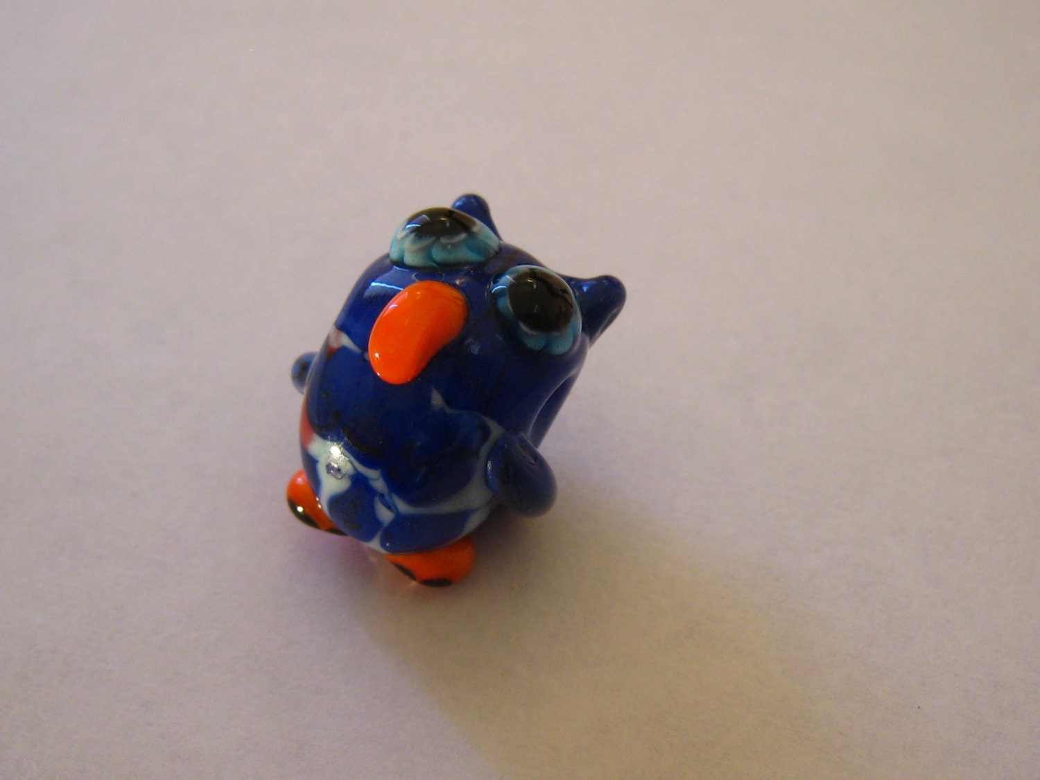 blue glass owl figurine