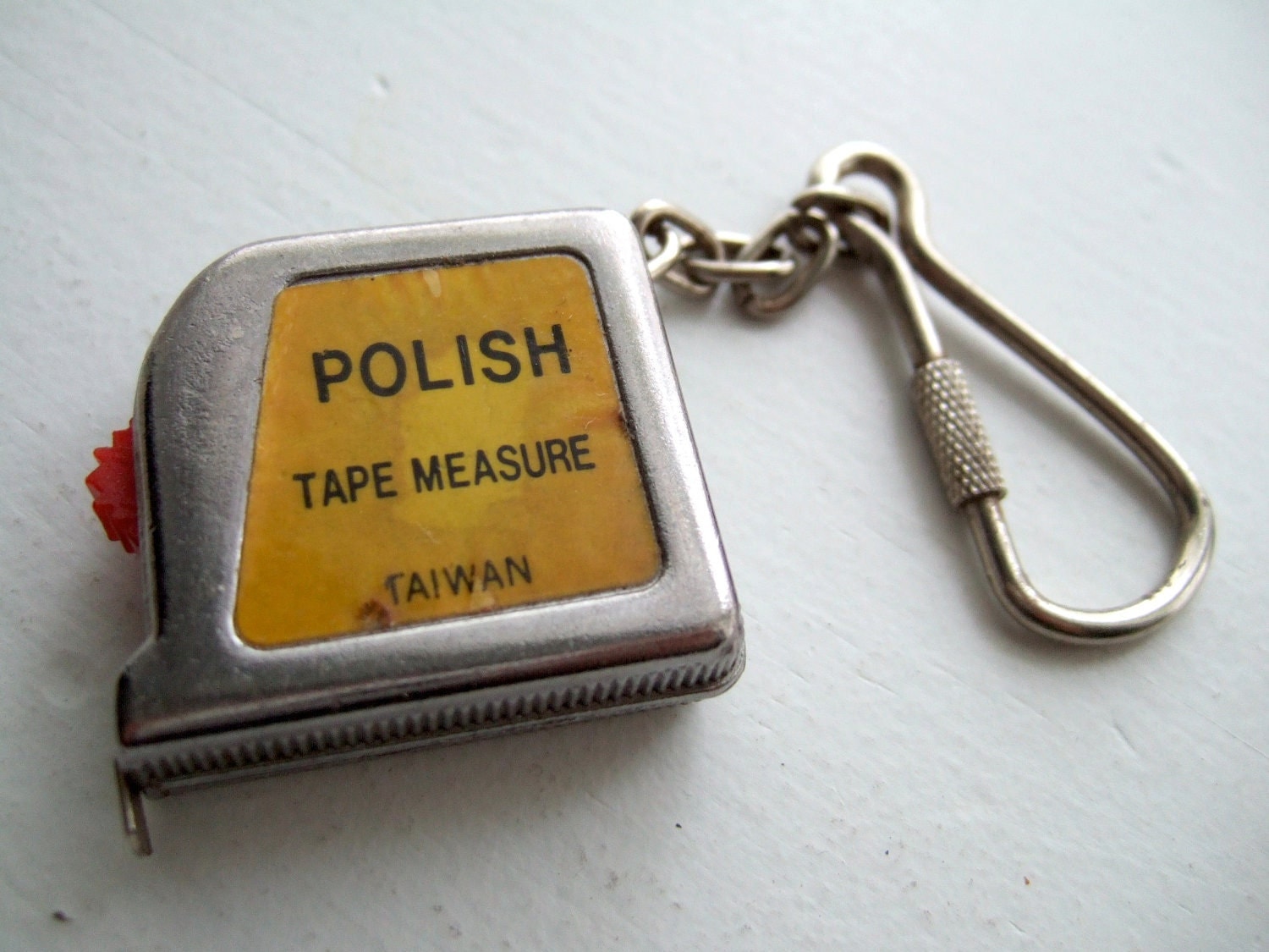 Vintage Gag Polish Tape Measure Keychain