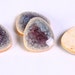 Black Friday Sale - 4 black purple crackle porcelain cabochons flat drop cabochon 4pcs 20x16mm (419)
