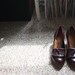 SALE - Vintage Burgundy Tie Tassle Wooden Heeled Loafers sz. 5